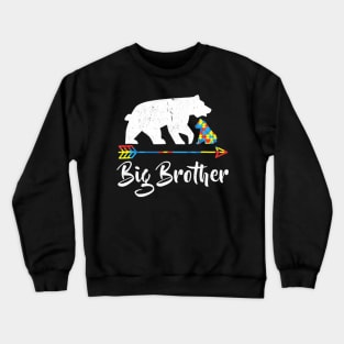 Big Brother Bear Autism Awareness T Shirt Proud Autism Mom Crewneck Sweatshirt